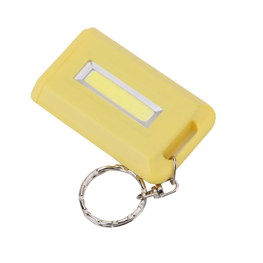 Yellow Прямоугольник светодиодный фонарик для ключей Красочный мини Lanterna COB светодиодный фонарик многофункциональный аварийный брелок лампа - Испускаемый цвет: Yellow