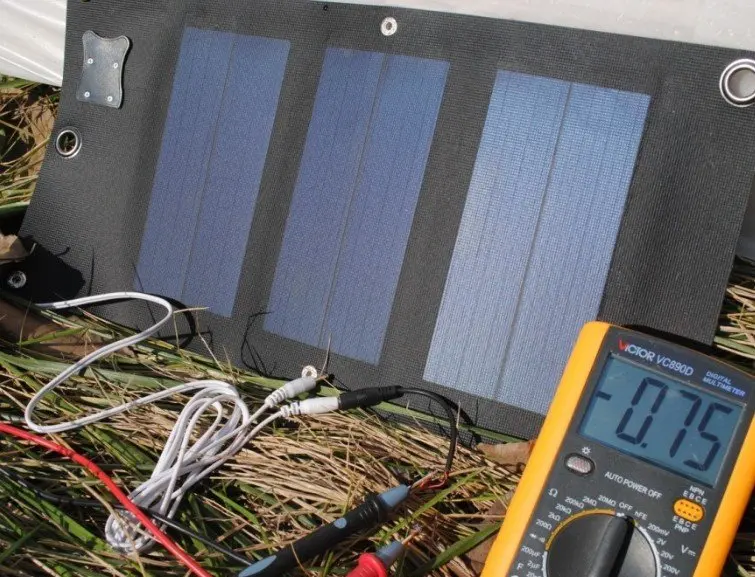 flexible solar panel of silicon foldable very slim 3W/5V with USB for Diy phone charger bag | Обустройство дома