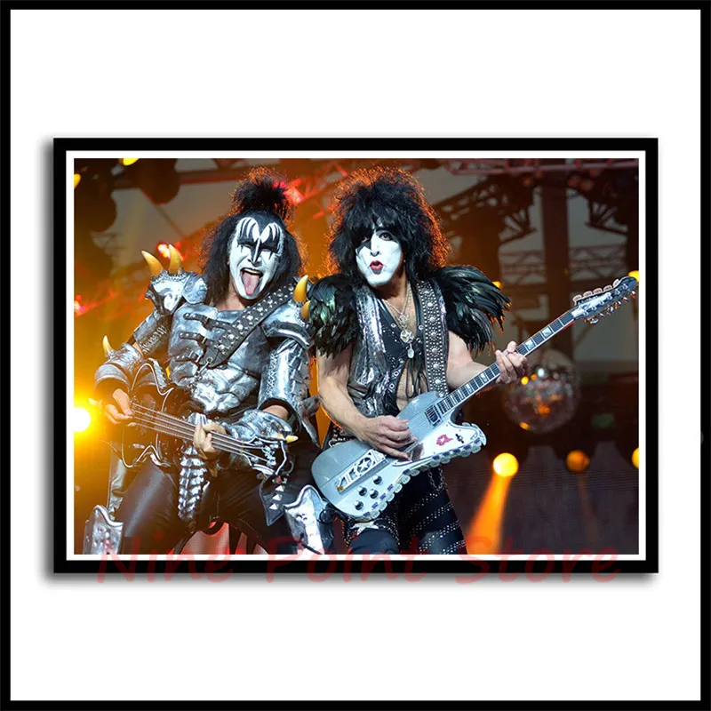 Тяжелый металл Kiss Rock band бумажные плакаты с покрытием музыкальная команда звезда классическая декоративная живопись бескаркасная - Цвет: Оранжевый