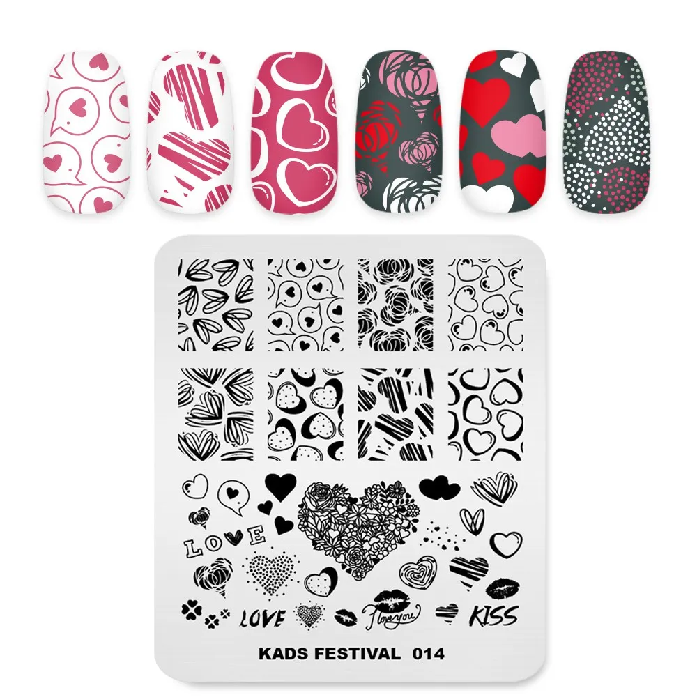 1 шт Nail Art пластины-шаблоны ко Дню Святого Валентина Стиль штамповки 7*8 см трафарет с рисунком в виде надписи "любовь" изображения Stamp Plate маникюрных инструментов