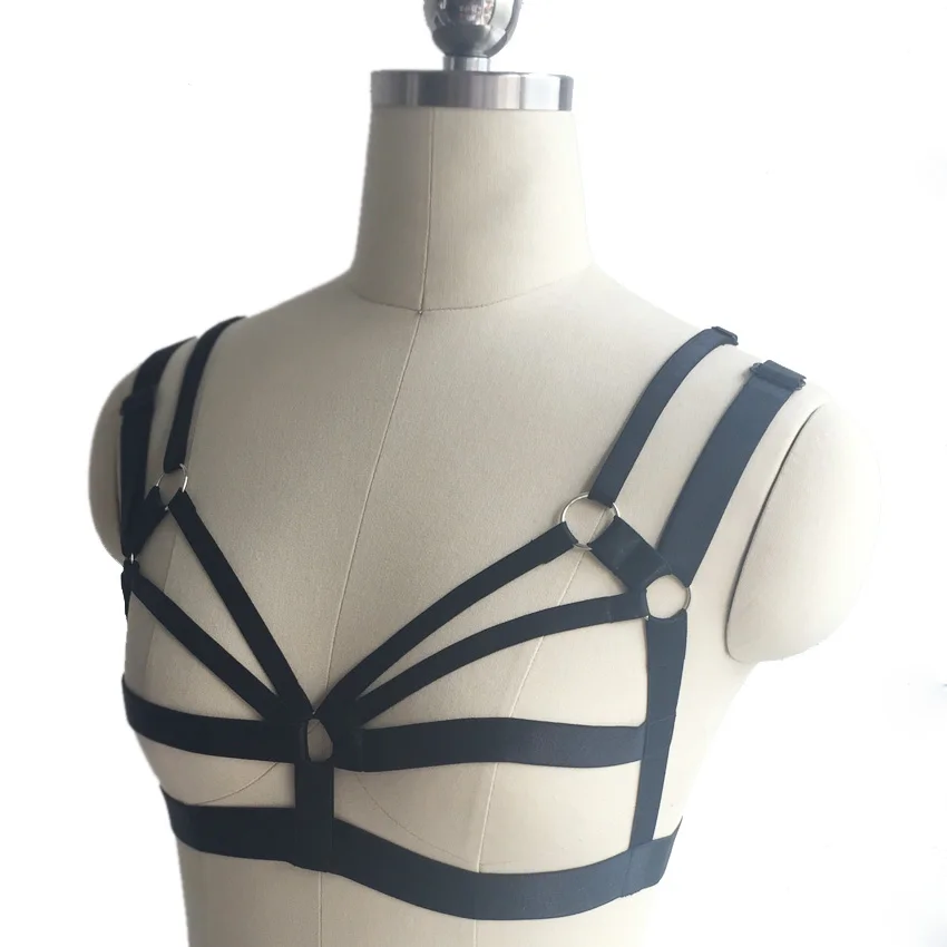 New Handmade harness cage Harajuku Gothic body black bondage bra fantasias sexy erotic | Женская одежда