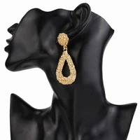 elegant trendy waterdrop big dangle earrings for women gold silver color geometric statement drop earrings fashion jewelry 2019