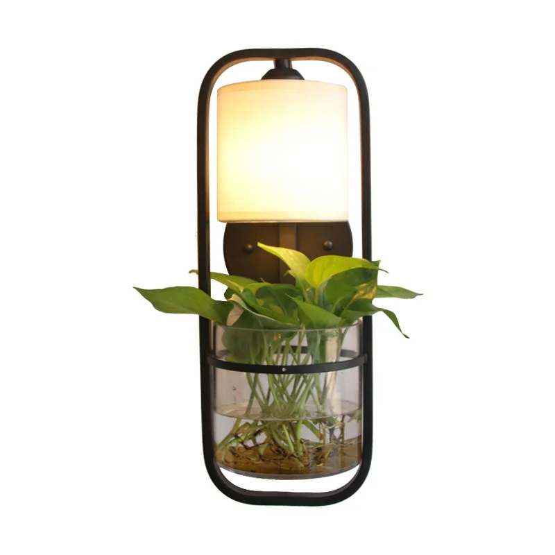 TRAZOS Ретро зеленые растения промышленные настенные лампы экологический prot