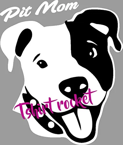 

Tshirt Rocket Smiley Pitbull Face PIT MOM Decal - Cute Happy Pit Bull Dog Terrier Vinyl Car Decal, Laptop Decal, Car Windo