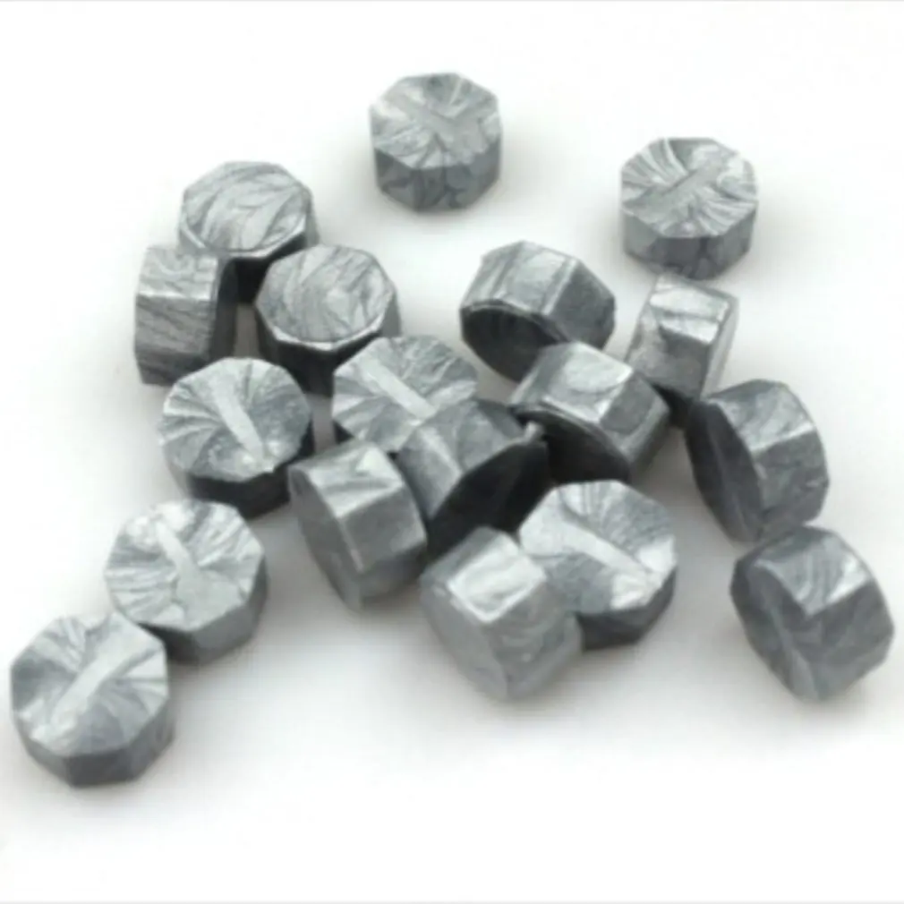 silver Огненная краска уплотнение воск маленькая сумка восьмиугольная огненная краска восковая печать воск 30 цветов около 100 35 г огненная краска уплотнение - Цвет: silver