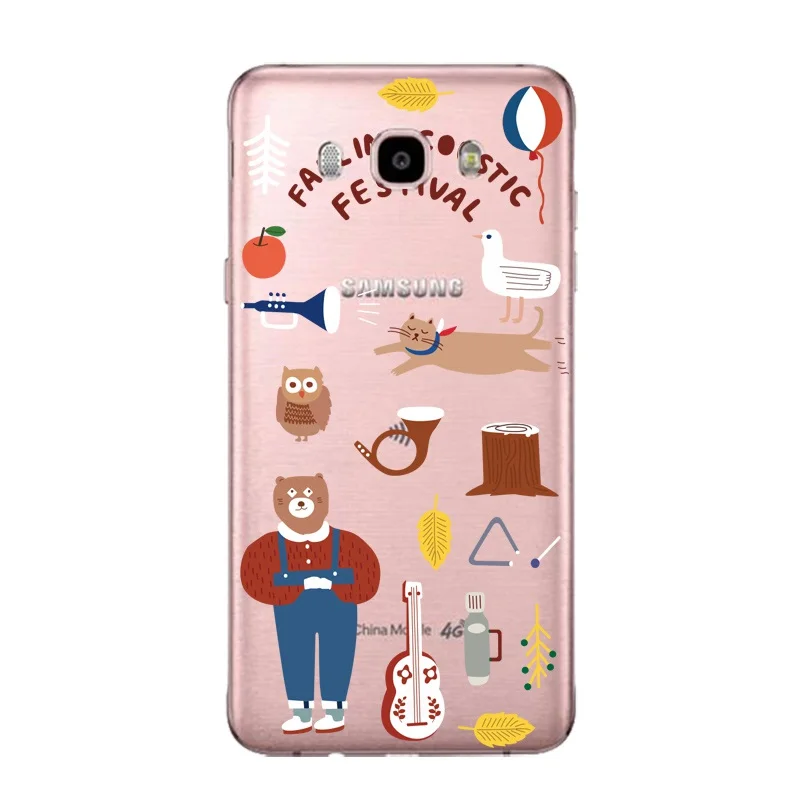 Мягкий прозрачный чехол из ТПУ с рисунком жирафа для Samsung J3 J5 J7 S6 S7 S8 note8 A3 A5 C7 J2prime