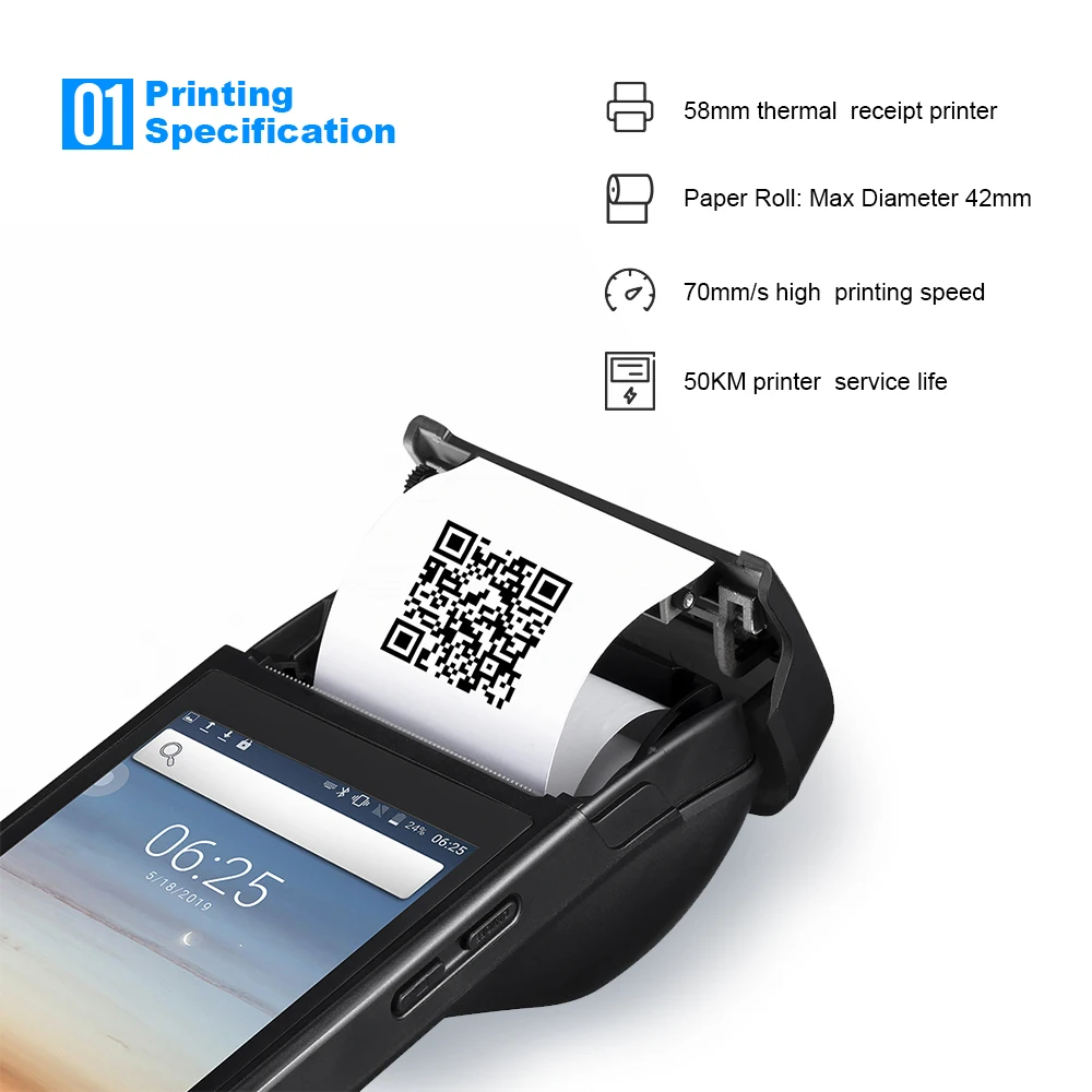 IssyzonePOS Android 6,0 PDA Themal чековый принтер ручной pos-терминал Bluetooth 4,0 Wifi 3g 1 Вт динамик камера мобильный платеж