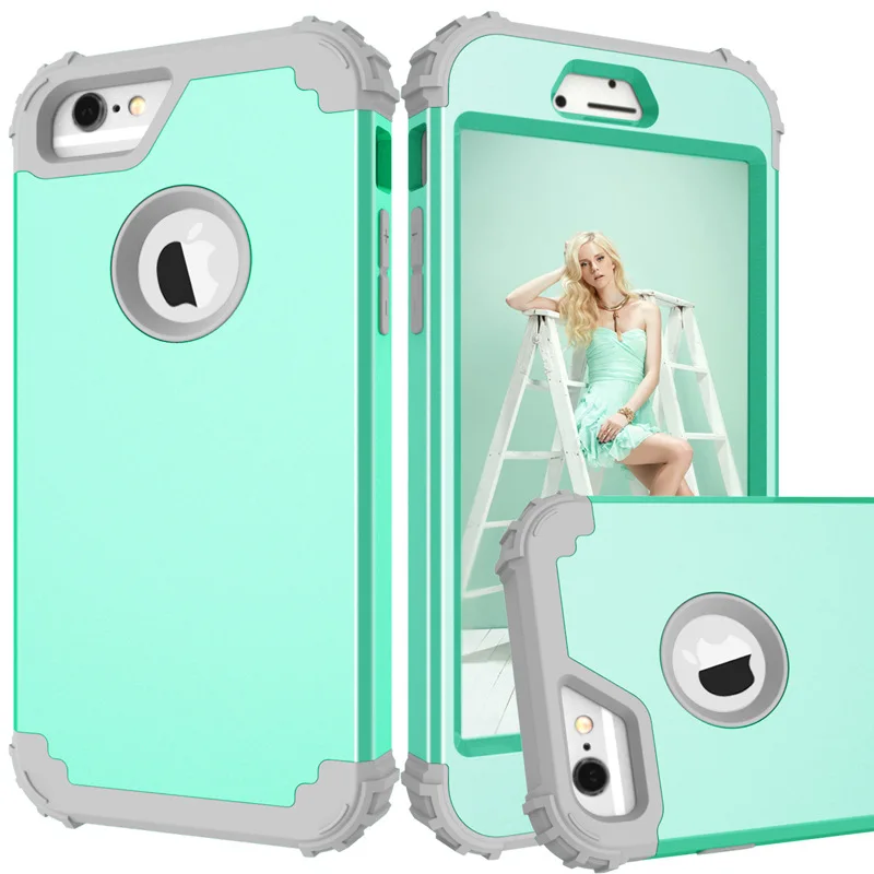 360 Полный противоударный защитный чехол для iPhone 11 Pro XS XR XS MAX PC силиконовый бампер чехол для iPhone 8 7 6S 6 Plus чехол для телефона - Цвет: Зеленый