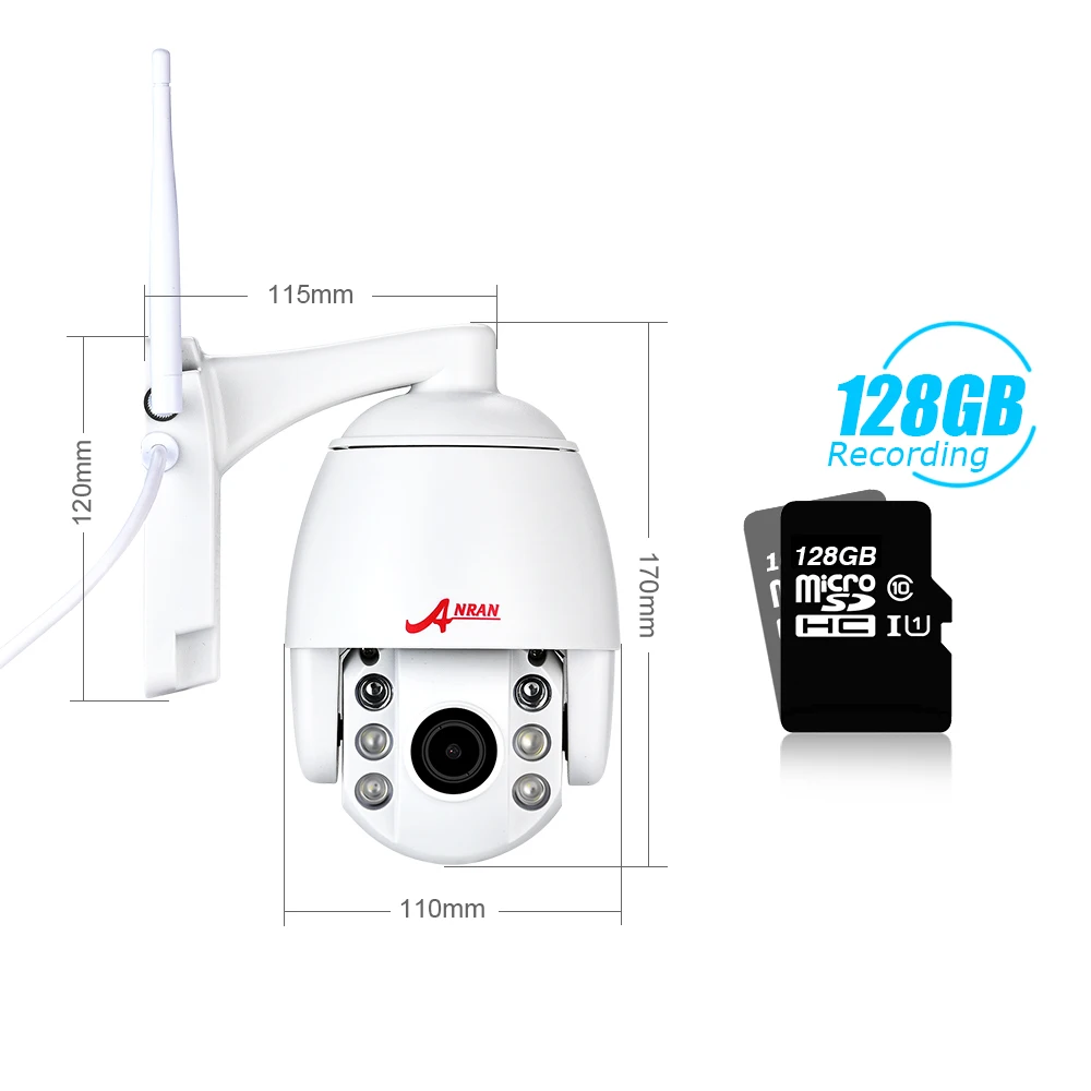 Сетевая камера ANRAN 1080P HD PTZ Wi Fi домашнее видеонаблюдение видеонаблюдения 2 МП зум 8