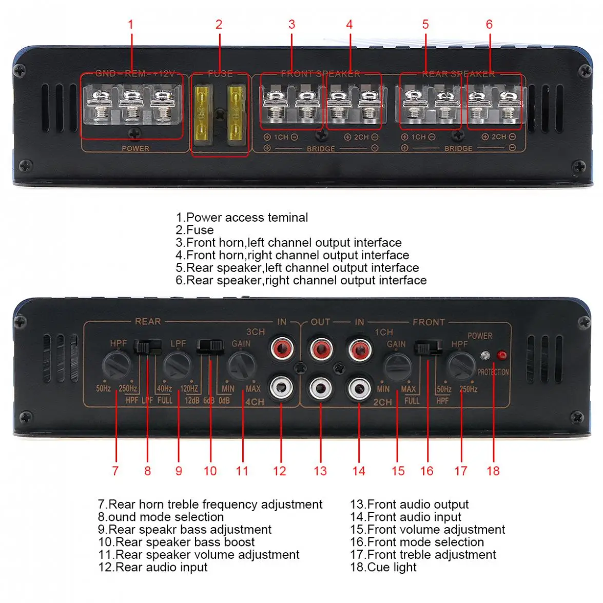 ЦИФРОВОЙ 4-КАНАЛЬНЫЙ синий усилитель из алюминиевого сплава 12 В | Автомобили и