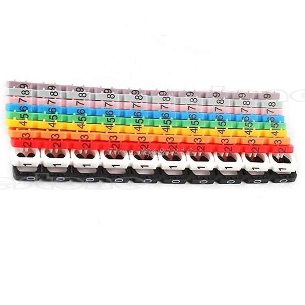 100 шт. цветные цифровые метки для кабеля RJ45 RJ11 RJ12|Компьютерные кабели и разъемы| |