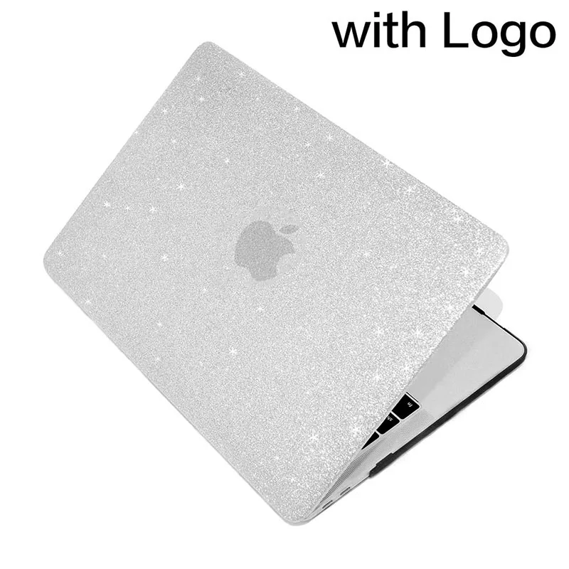silver-SF Сияющий блеск Прочный чехол для ноутбука MacBook Pro retina Air 11, 12, 13 лет, 15, для mac Air/Pro 13 15 дюймов A1466 A1708 A1932 оболочки - Цвет: silver-SF
