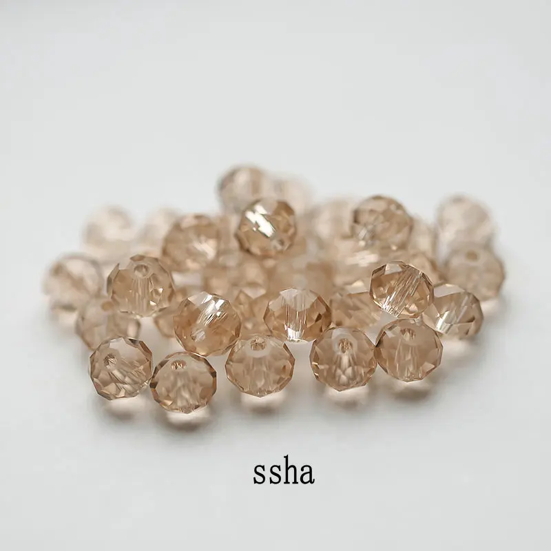ssha Большая распродажа 6-8 мм круглые Кристальные бусины разноцветные шармы стеклянные свободные бусины для изготовления украшений о - Цвет: ssha
