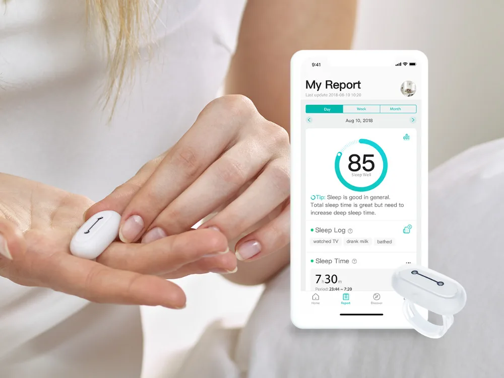 SLEEPON GO2SLEEP Смарт носимое кольцо Фитнес браслет AI питание домашнее устройство для сна кислород крови пульсометр