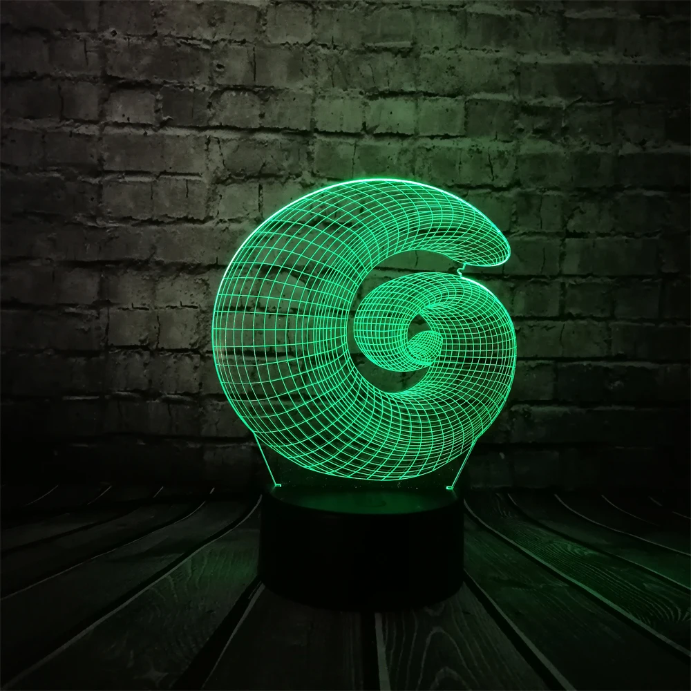 Новая Улитка вихревая Форма 3D Светодиодная акриловая USB лампа градиент