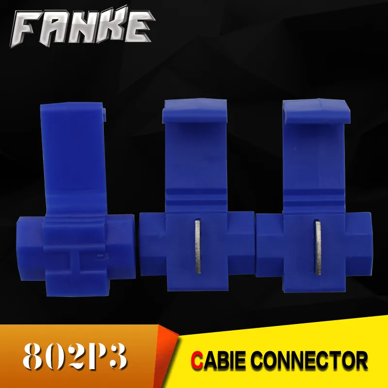 

100 pcs Wire terminals 802P3 quick wiring connector cable clamp AWG 18-14 blue color