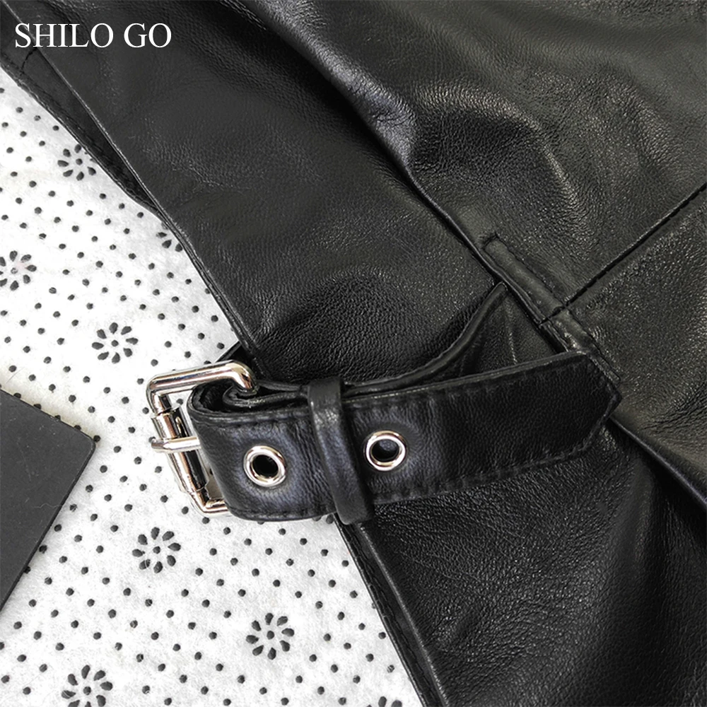 Жилет SHILO GO Женский из натуральной овчины с треугольным вырезом без рукавов