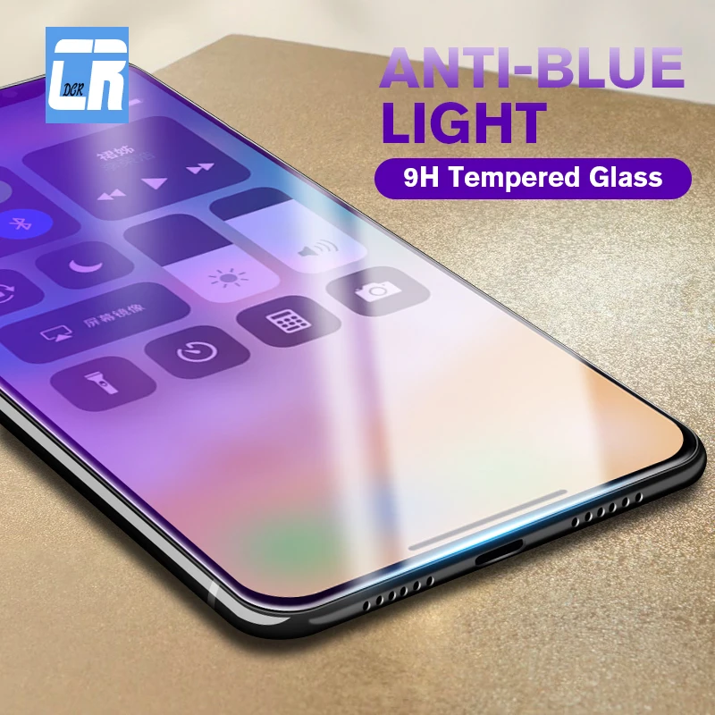 Защитное стекло с защитой от синего света для iPhone 11 Pro X XR XS Max 9H закаленное 6 6S 7 8 Plus