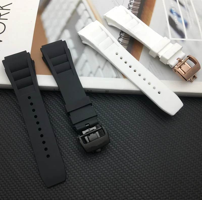 Мужской мягкий силиконовый резиновый ремешок для часов Richard Mille браслета с