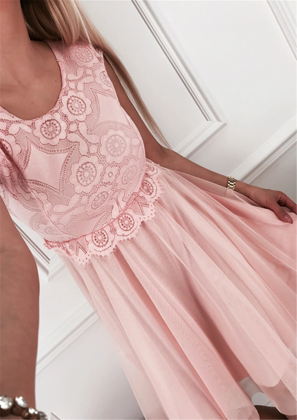 Hot New Women Summer Boho Short Midi Lace Flower Dress Evening Party Club Beach Dress Sundress Elegant Soft Dresses