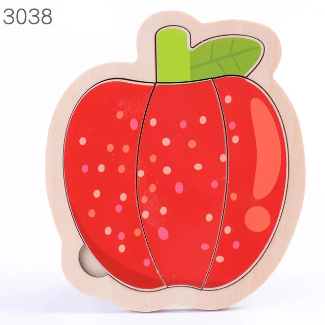 3037 Деревянные детские игрушки 3D пазлы головоломки доска Красочные животные транспортные средства Fruts мультфильм формы головоломки игрушки для детей маленьких мальчиков и девочек - Цвет: 3037