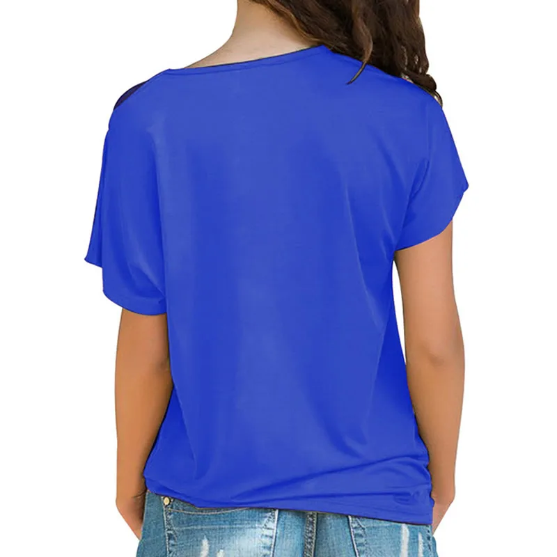 

2021 Summer Women New T-Shirt Fashion Print T-Shirt Female Print Letter Harajuku Female Off Shoulder T-shirt Large Size T-shirt