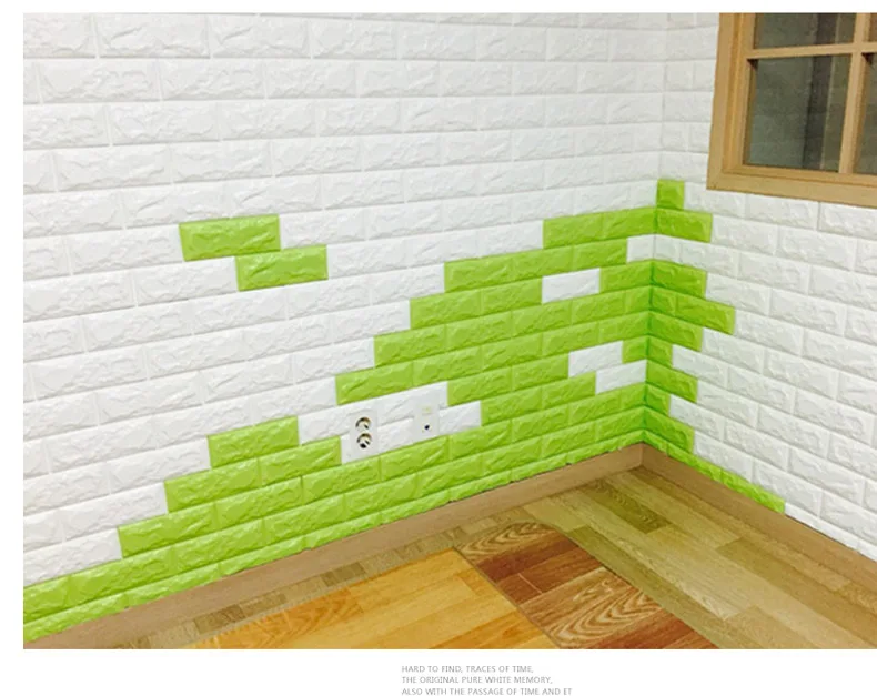 70x77 ПЭ пенопластовые 3D кирпичные желтые настенные стикеры домашний декор