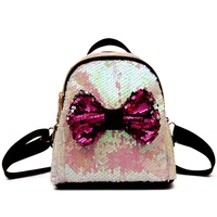 5pcs lot women sequins bow tie backpacks teenage girls travel large capacity bags party mini school bags mochila mujer