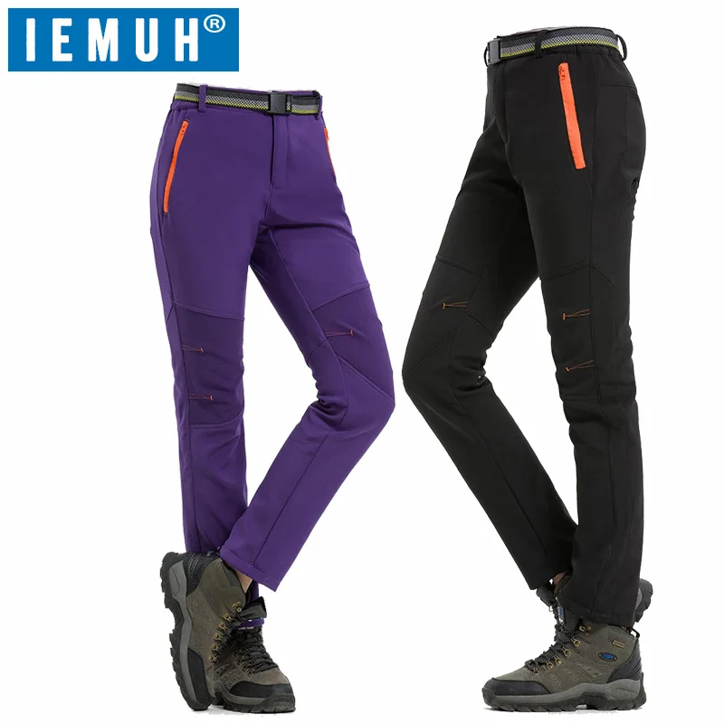IEMUH Softshell брюки женские дышащие термо водонепроницаемые уличные спортивные