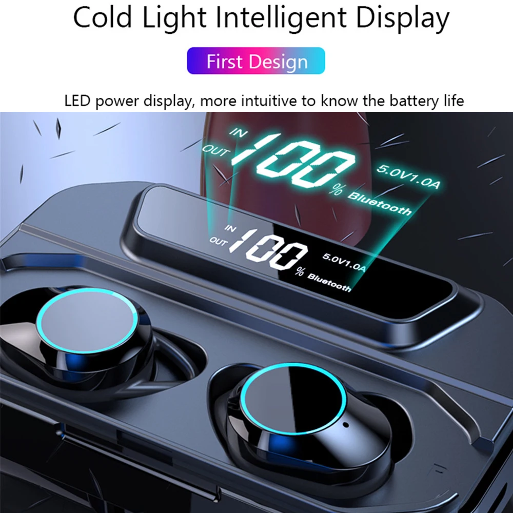 G02 беспроводной Bluetooth TWS 5,0 наушники ipx7 водонепроницаемый Сенсорный контроль истинные беспроводные наушники 3300 мАч 9D стерео наушники