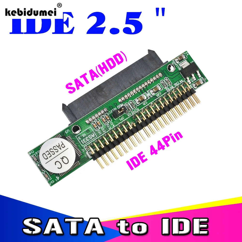 

Hot 10Pcs/Lot Sata to IDE 2.5 Sata Female to 2.5" IDE Male 44 pin port 1.5Gbs Support ATA 133 100 HDD CD DVD Adapter Converter