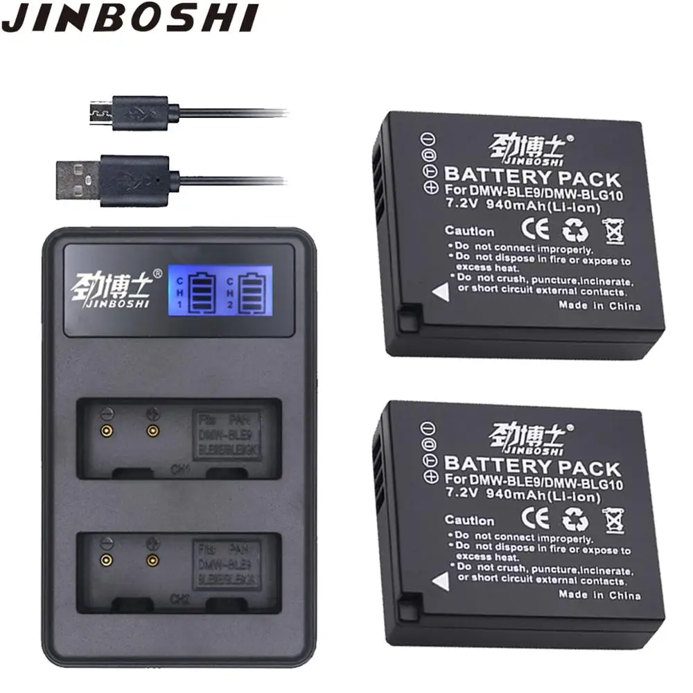 2 шт. батарея с ЖК дисплеем для Panasonic LUMIX GF5 GF6 GX7 LX100 GX80 GX85 BLG10 DMW BLE9 DMWBLE9|Цифровые
