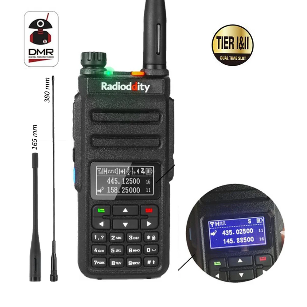 Радиодность GD 77BB новый экран двухдиапазонный двойной слот для времени DMR Ham