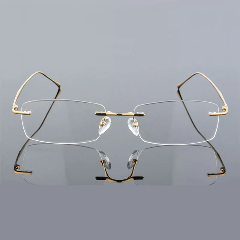 Фото Reven Jate 632 Rimless Men Eyeglasses Frame Optical Prescription Glasses for Man Eyewear Fashion Rimless Spectacles №2