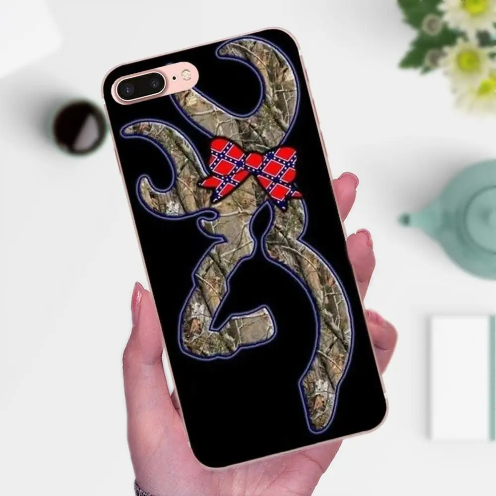 Мягкий чехол для Apple iPhone 4 4S 5 5C 5S SE 6 6S 7 8 Plus X XS Max XR коричневый охотничий олень |