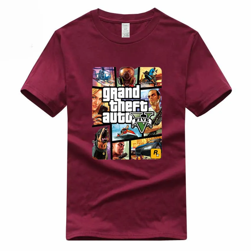 Игра Gta 5 хлопковые футболки Grand Theft Auto футболка Camisetas Hombre Gta Vice City футболка Homme GMT005