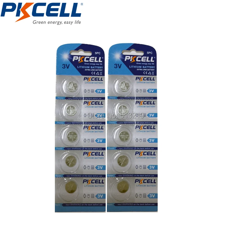 10 шт. * 2 карты (5 шт./карта) PKCELL DL1216 1216 CR батарейки CR1216 3 в вольт литиевая батарея для