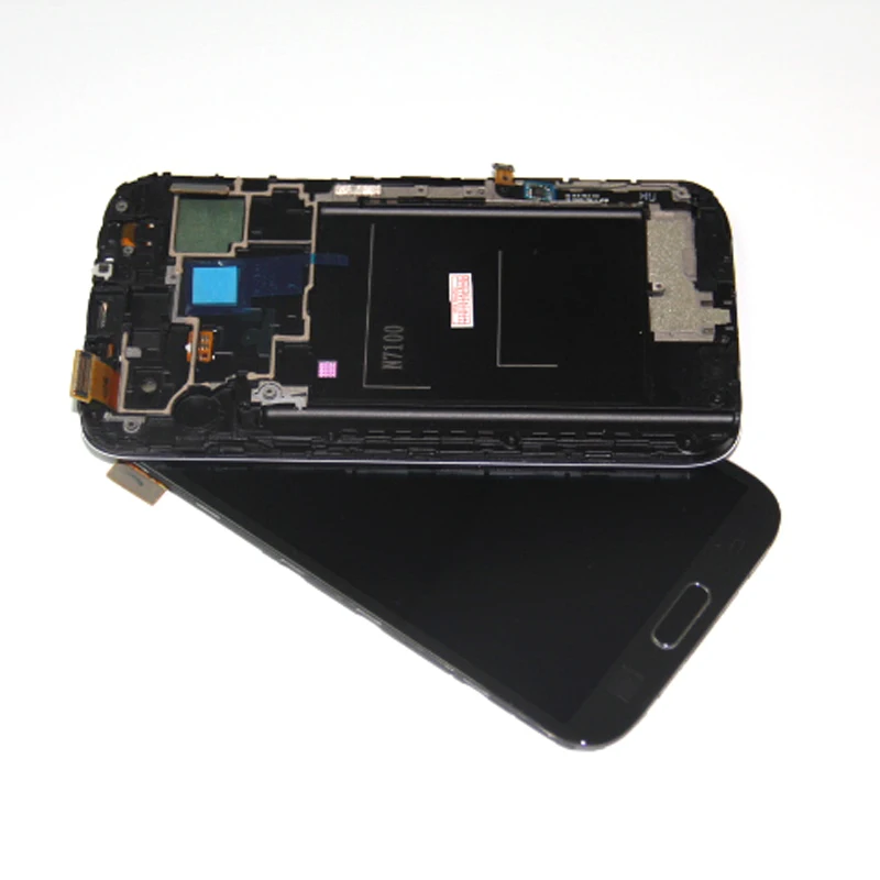 Для Samsung Galaxy Note 2 Note2 II N7100 ЖК дисплей дигитайзер сенсорный экран с рамкой кнопкой