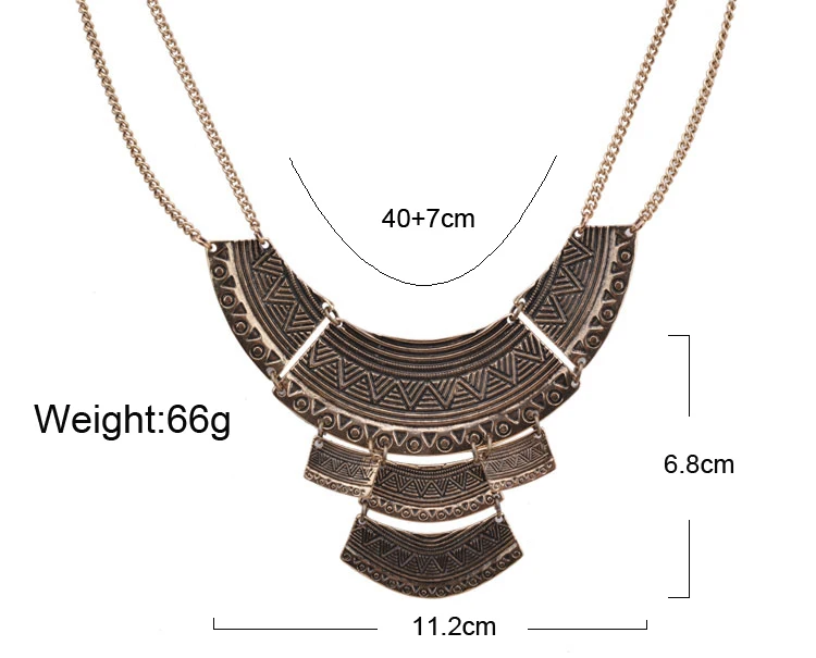 Этническое ожерелье 2020 модное этническое колье винтажное с двойной цепочкой для