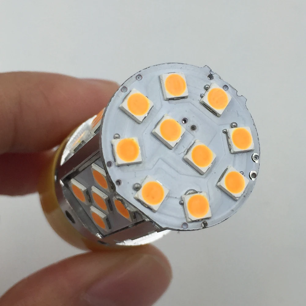 YSY 1X 1156 BAU15S 7440 LED Canbus Error free BA15S P21W S25 3030 35SMD Auto Brake Reverse Lamp DRL Rear Parking Bulbs Yellow | Автомобили