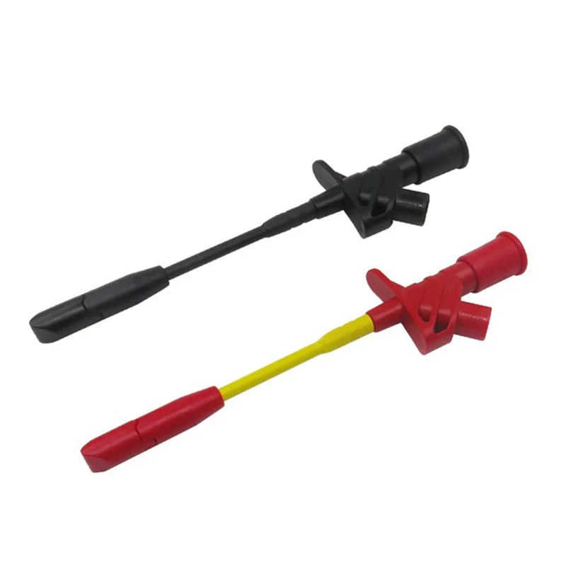 Зажим тестовый для мультиметра 4 мм черный и красный цвета 1 пара в упаковке