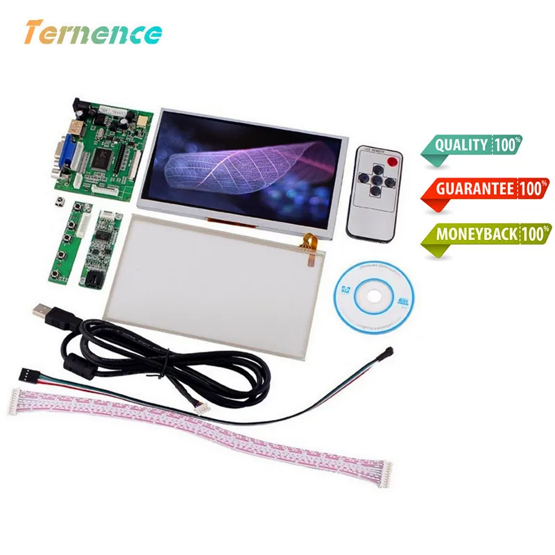 Skylarpu HDMI/VGA+ плата драйвера управления+ 7 ''дюймовый AT070TN90 800x480 ЖК-дисплей+ сенсорный экран для Raspberry Pi