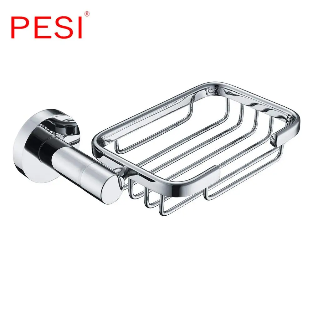 Soap dish basket Латунный набор аксессуаров для ванной комнаты, крючок для халата, вешалка для полотенец, барная полка, бумажный держатель для салфеток, держатель для туалетной щетки, хром - Цвет: Soap dish basket