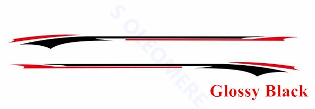Glossy black-red Автомобильный Стайлинг тела индивидуальные наклейки спорт огонь графика виниловая наклейка двери линии талии полосы для peugeot 308 208 - Название цвета: Glossy black-red