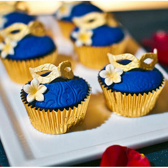 Горячая 100 шт. Однотонные Фольга выпечки торт случае вкладыши для Бумага Чашки