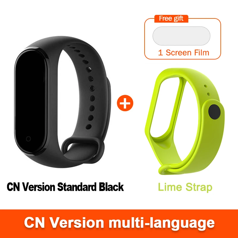 CN add Lime strap Xiaomi Mi Band 4 умный Браслет пульсометр фитнес цветной экран Bluetooth 5,0 водонепроницаемый спортивный водонепроницаемый смарт-браслет 4 - Color: CN add Lime strap