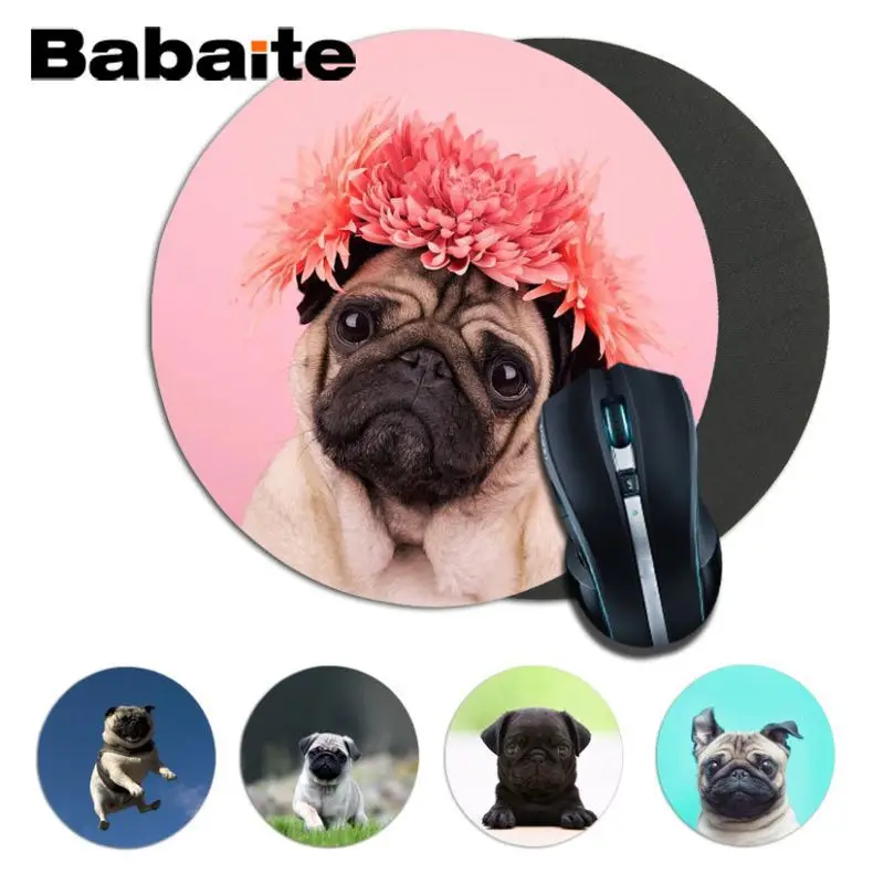 Игровые коврики Babaite для Мопсов собак щенков круглый коврик мыши размер 20x20 см 22x22