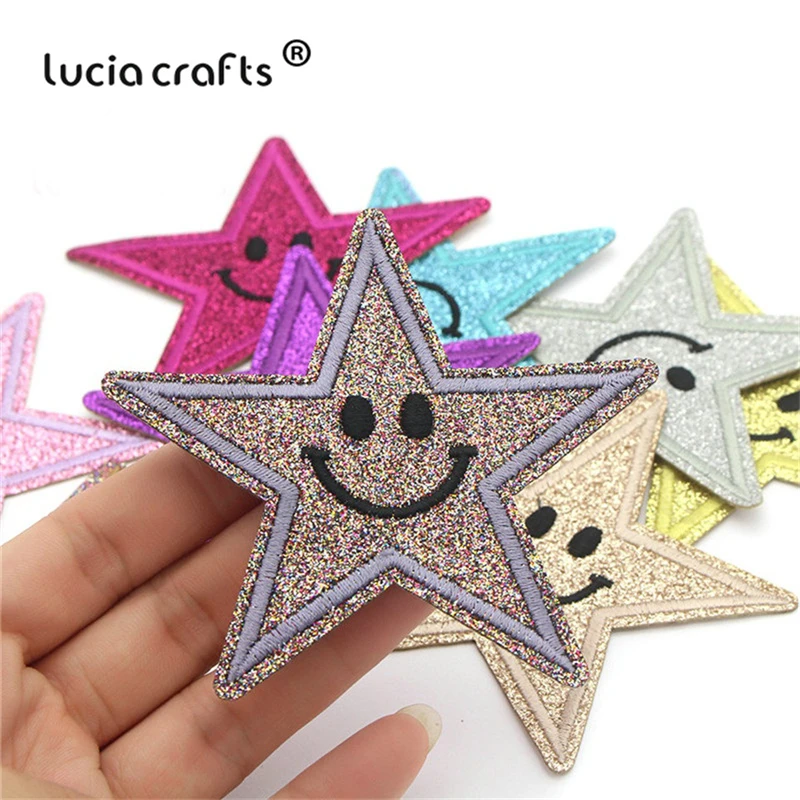 Lucia crafts 6/9 шт. патчи с вышитыми звездами утюгом для одежды аксессуары шитья своими
