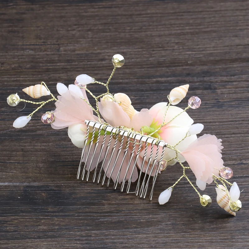 Свадебная инкрустированная кристаллами ткань розовый креп цветок раковина