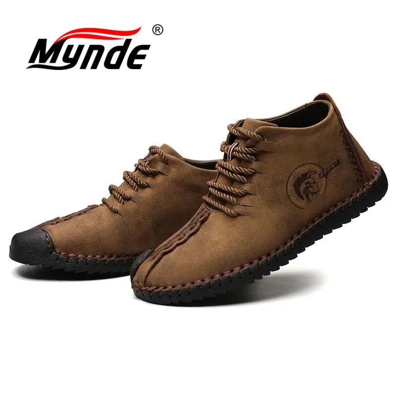 Mynde/мужские ботинки; коллекция года; теплые зимние ботинки на меху; мужские зимние ботинки; Рабочая обувь; Мужская обувь; модные резиновые ботильоны; размеры 38-48
